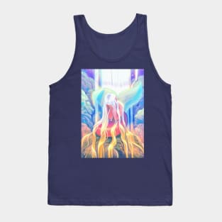 Fairy mermaid crying in a waterfall Tank Top